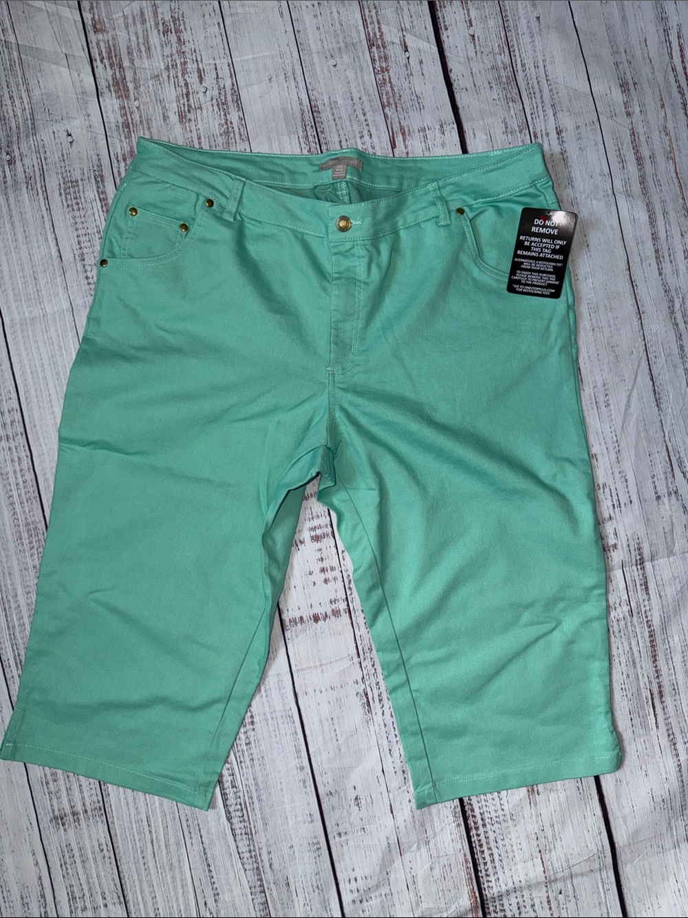 Woman Within Mint Green Capris